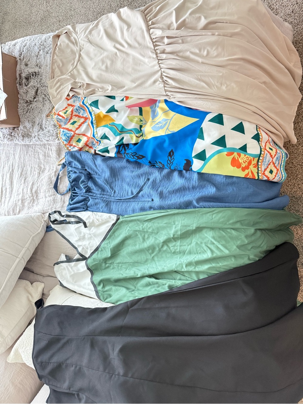 SHEIN Beige, Multicolor, Blue, Green & Black Women’s Dress Lot